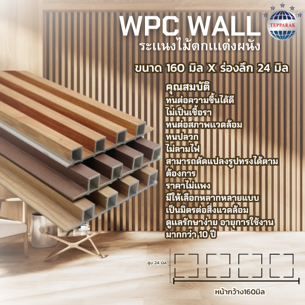 ระแนง WPC WALL Wood Plastic Composite